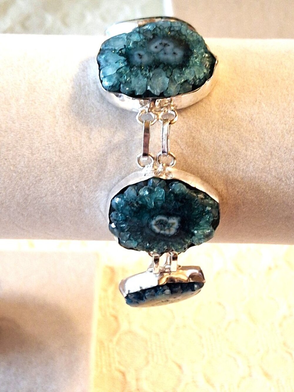 Handmade Solar Quartz Gemstone Ethnic  Bracelet  NWOT  545